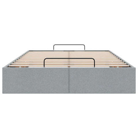 vidaXL Ottoman Bed Frame without Mattress Light Grey Double Fabric