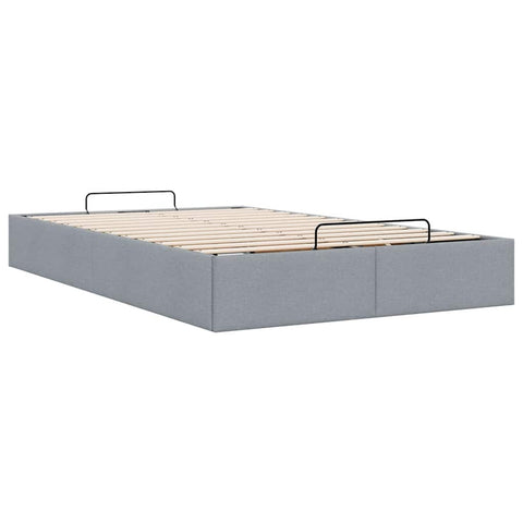 vidaXL Ottoman Bed Frame without Mattress Light Grey Double Fabric