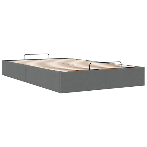 vidaXL Ottoman Bed Frame without Mattress Dark Grey Double Fabric