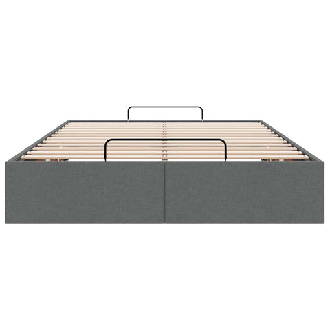 vidaXL Ottoman Bed Frame without Mattress Dark Grey Double Fabric
