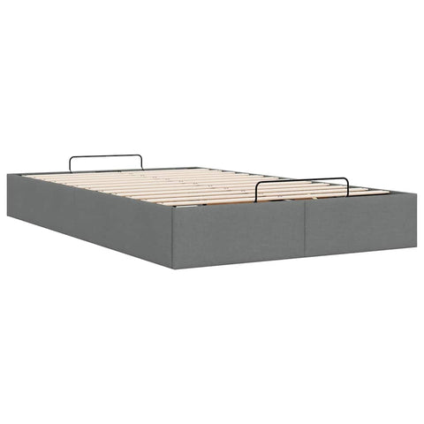 vidaXL Ottoman Bed Frame without Mattress Dark Grey Double Fabric