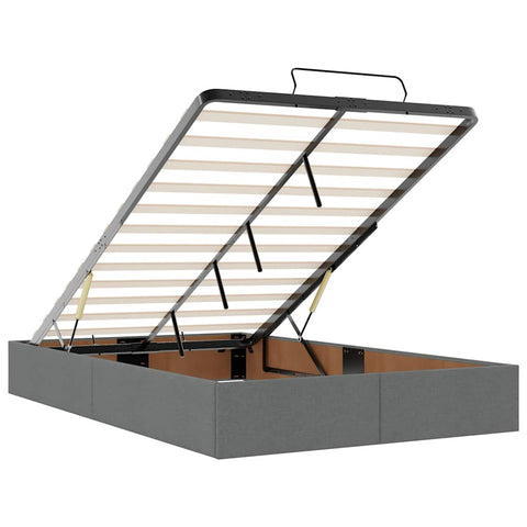 vidaXL Ottoman Bed Frame without Mattress Dark Grey Double Fabric