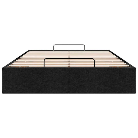 vidaXL Ottoman Bed Frame without Mattress Black Double Fabric