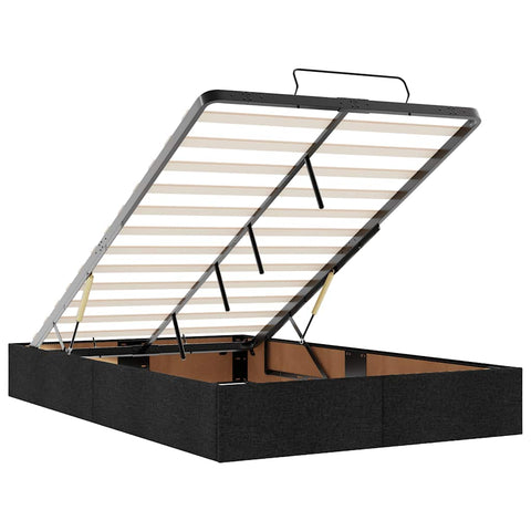 vidaXL Ottoman Bed Frame without Mattress Black Double Fabric
