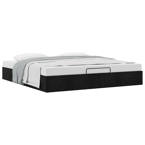 vidaXL Ottoman Bed Frame without Mattress Black Super King Fabric
