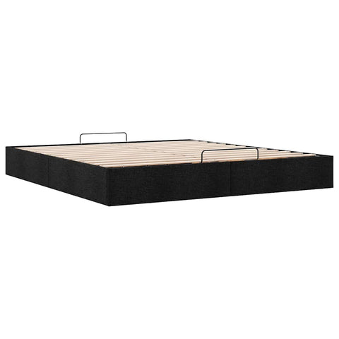 vidaXL Ottoman Bed Frame without Mattress Black Super King Fabric