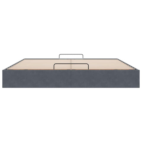 vidaXL Ottoman Bed Frame No Mattress Dark Grey 200x200 cm Velvet