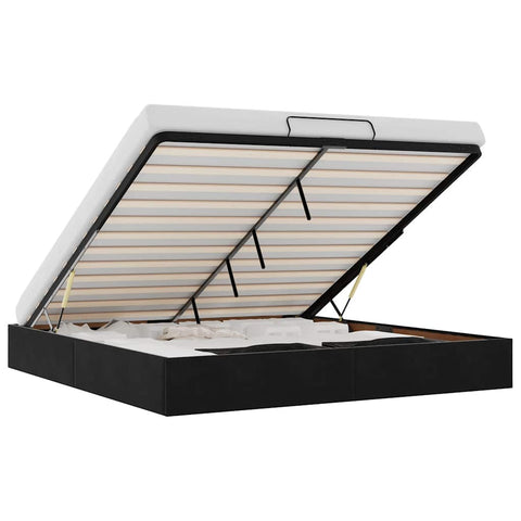 vidaXL Ottoman Bed Frame No Mattress Black 200x200 cm Velvet