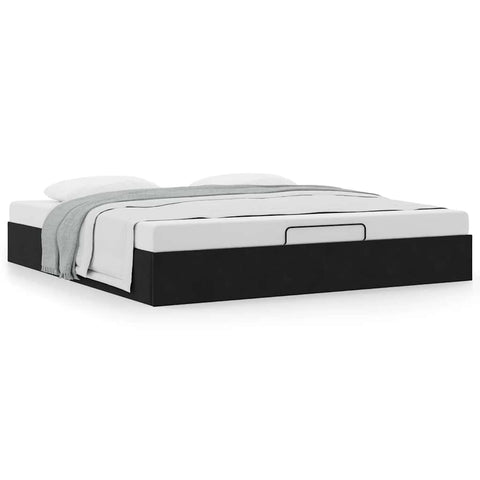 vidaXL Ottoman Bed Frame No Mattress Black 200x200 cm Velvet