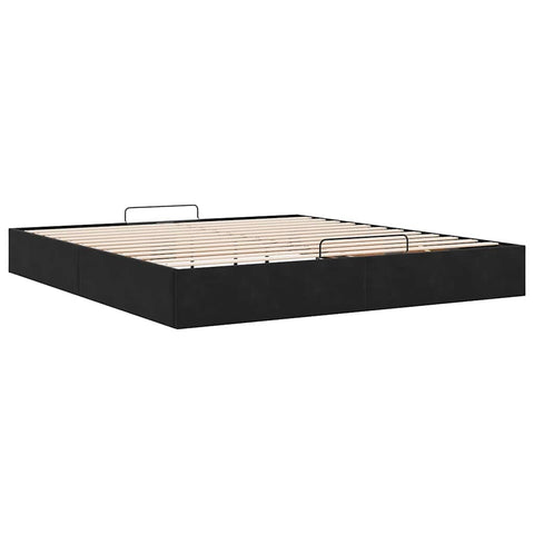 vidaXL Ottoman Bed Frame No Mattress Black 200x200 cm Velvet