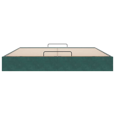 vidaXL Ottoman Bed Frame No Mattress Dark Green 200x200 cm Velvet