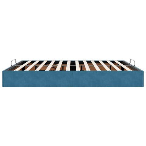 vidaXL Ottoman Bed Frame No Mattress Dark Blue 200x200 cm Velvet