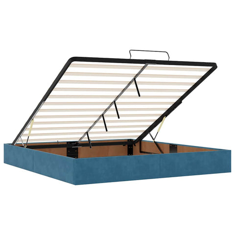 vidaXL Ottoman Bed Frame No Mattress Dark Blue 200x200 cm Velvet