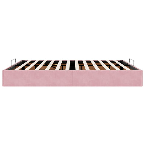 vidaXL Ottoman Bed Frame No Mattress Pink 200x200 cm Velvet