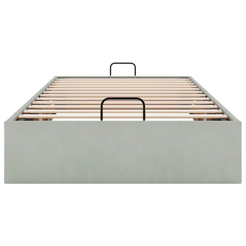 vidaXL Ottoman Bed Frame No Mattress Light Grey Single Velvet