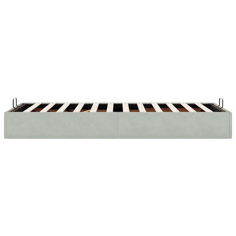 vidaXL Ottoman Bed Frame No Mattress Light Grey Single Velvet