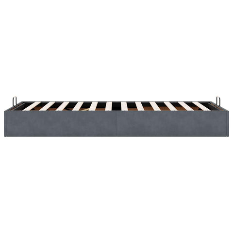 vidaXL Ottoman Bed Frame No Mattress Dark Grey Single Velvet