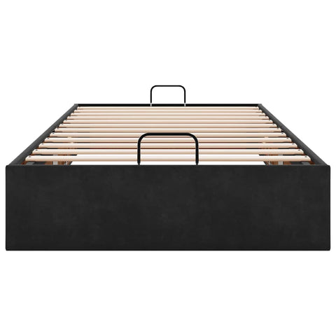 vidaXL Ottoman Bed Frame No Mattress Black Single Velvet