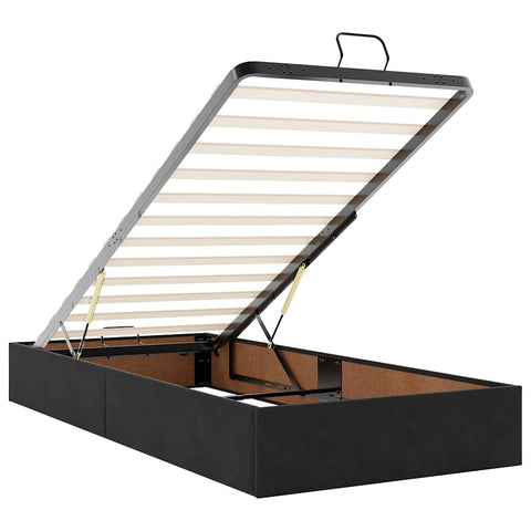 vidaXL Ottoman Bed Frame No Mattress Black Single Velvet