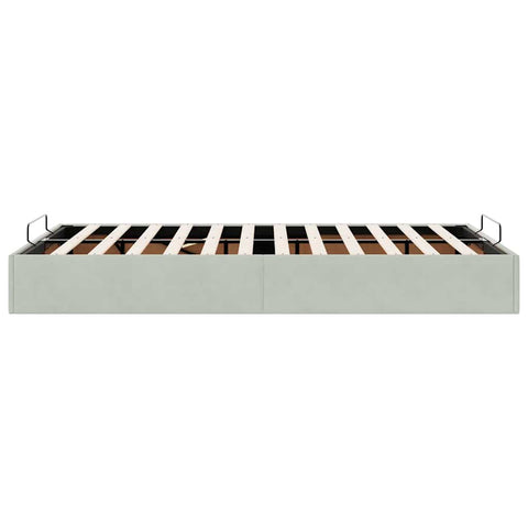 vidaXL Ottoman Bed Frame No Mattress Light Grey Double Velvet