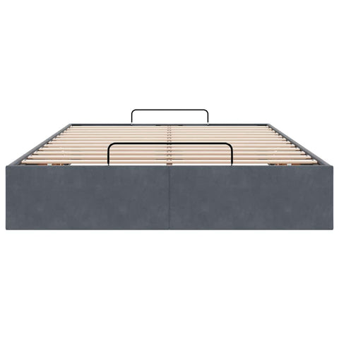 vidaXL Ottoman Bed Frame No Mattress Dark Grey Double Velvet