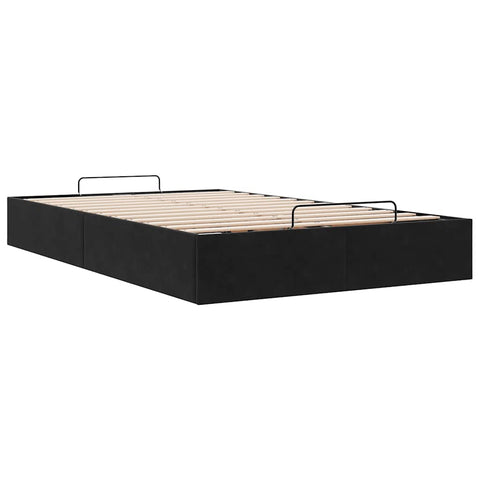 vidaXL Ottoman Bed Frame No Mattress Black Double Velvet