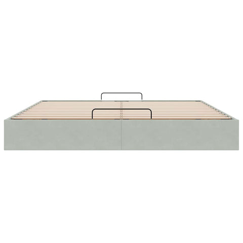 vidaXL Ottoman Bed Frame No Mattress Light Grey Super King Velvet
