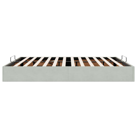 vidaXL Ottoman Bed Frame No Mattress Light Grey Super King Velvet