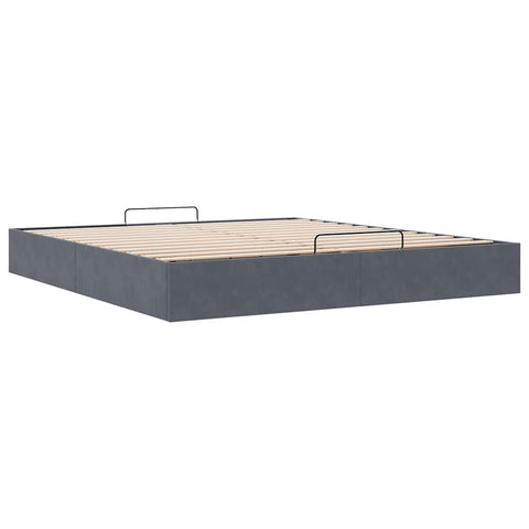 vidaXL Ottoman Bed Frame No Mattress Dark Grey Super King Velvet
