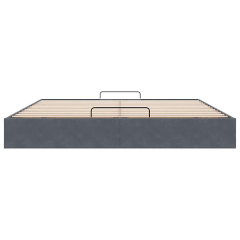 vidaXL Ottoman Bed Frame No Mattress Dark Grey Super King Velvet