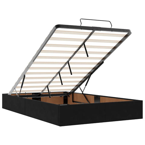 vidaXL Ottoman Bed with Mattress & LEDs Black 120x200cm Velvet