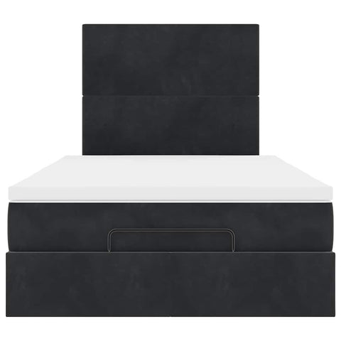 vidaXL Ottoman Bed with Mattresses Black 120x200cm Velvet