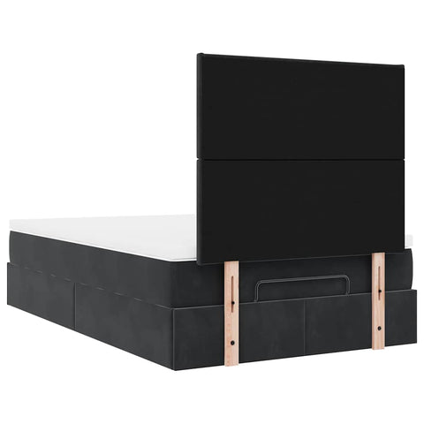 vidaXL Ottoman Bed with Mattresses Black 120x200cm Velvet