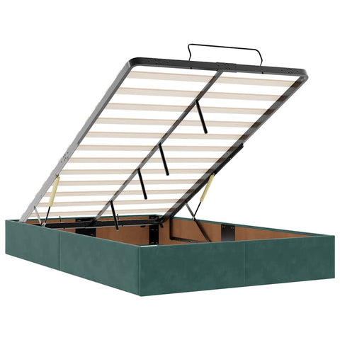 vidaXL Ottoman Bed with Mattresses Dark Green 120x200cm Velvet