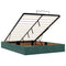vidaXL Ottoman Bed with Mattresses Dark Green 140x190cm Velvet