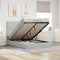 vidaXL Ottoman Bed with Mattresses Light Grey 140x200cm Velvet