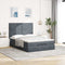 vidaXL Ottoman Bed with Mattresses Dark Grey 140x200cm Velvet