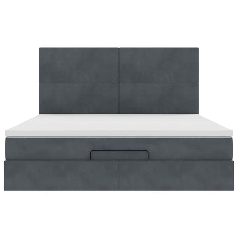 vidaXL Ottoman Bed with Mattresses Dark Grey 160x200cm Velvet