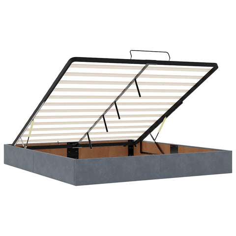 vidaXL Ottoman Bed with Mattresses Dark Grey 160x200cm Velvet