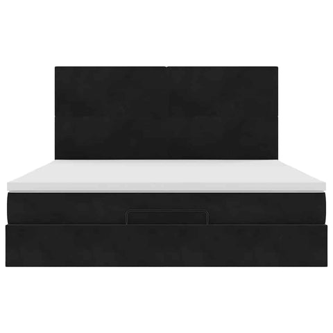 vidaXL Ottoman Bed with Mattresses Black 160x200cm Velvet