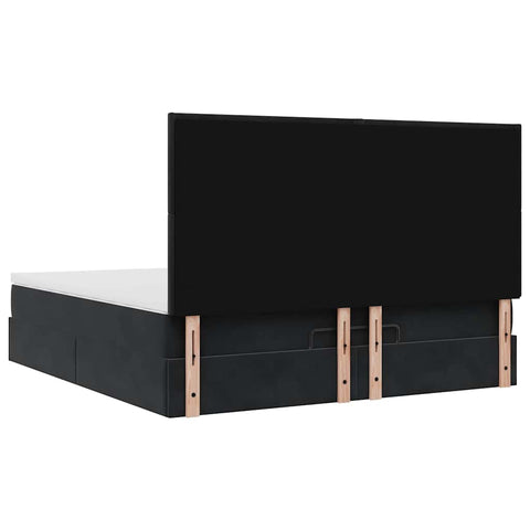 vidaXL Ottoman Bed with Mattresses Black 160x200cm Velvet
