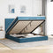 vidaXL Ottoman Bed with Mattresses Dark Blue 160x200cm Velvet
