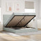 vidaXL Ottoman Bed with Mattresses Light Grey 180x200cm Velvet