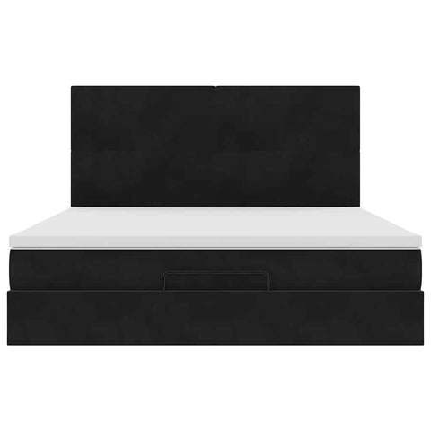 vidaXL Ottoman Bed with Mattresses Black 180x200cm Velvet