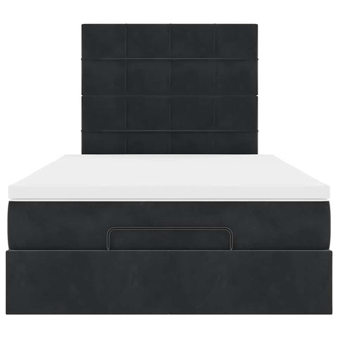 vidaXL Ottoman Bed with Mattresses Black 120x200cm Velvet