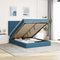 vidaXL Ottoman Bed with Mattresses Dark Blue 140x190cm Velvet