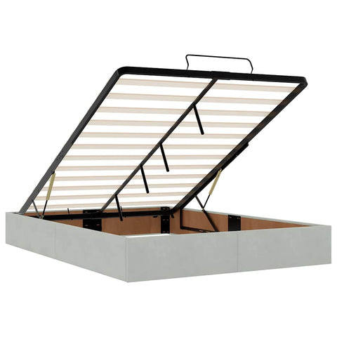 vidaXL Ottoman Bed with Mattresses Light Grey 140x200cm Velvet
