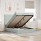 vidaXL Ottoman Bed with Mattresses Light Grey 140x200cm Velvet