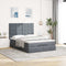 vidaXL Ottoman Bed with Mattresses Dark Grey 140x200cm Velvet