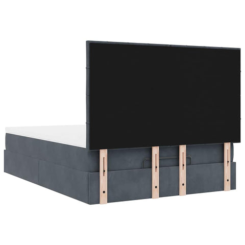 vidaXL Ottoman Bed with Mattresses Dark Grey 140x200cm Velvet